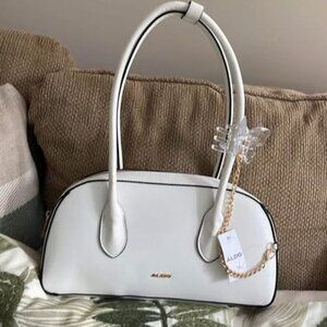 Aldo White Faux Leather Shoulder Handbag NWT